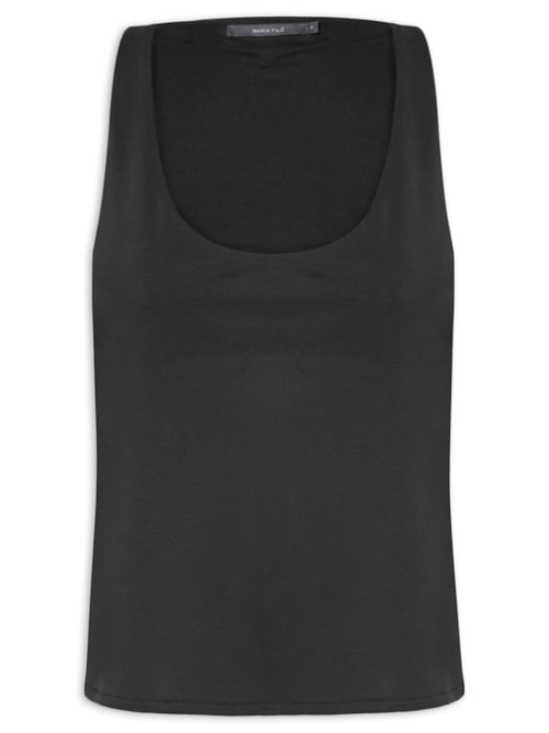Regata Feminina Barra Fraldada - Preto