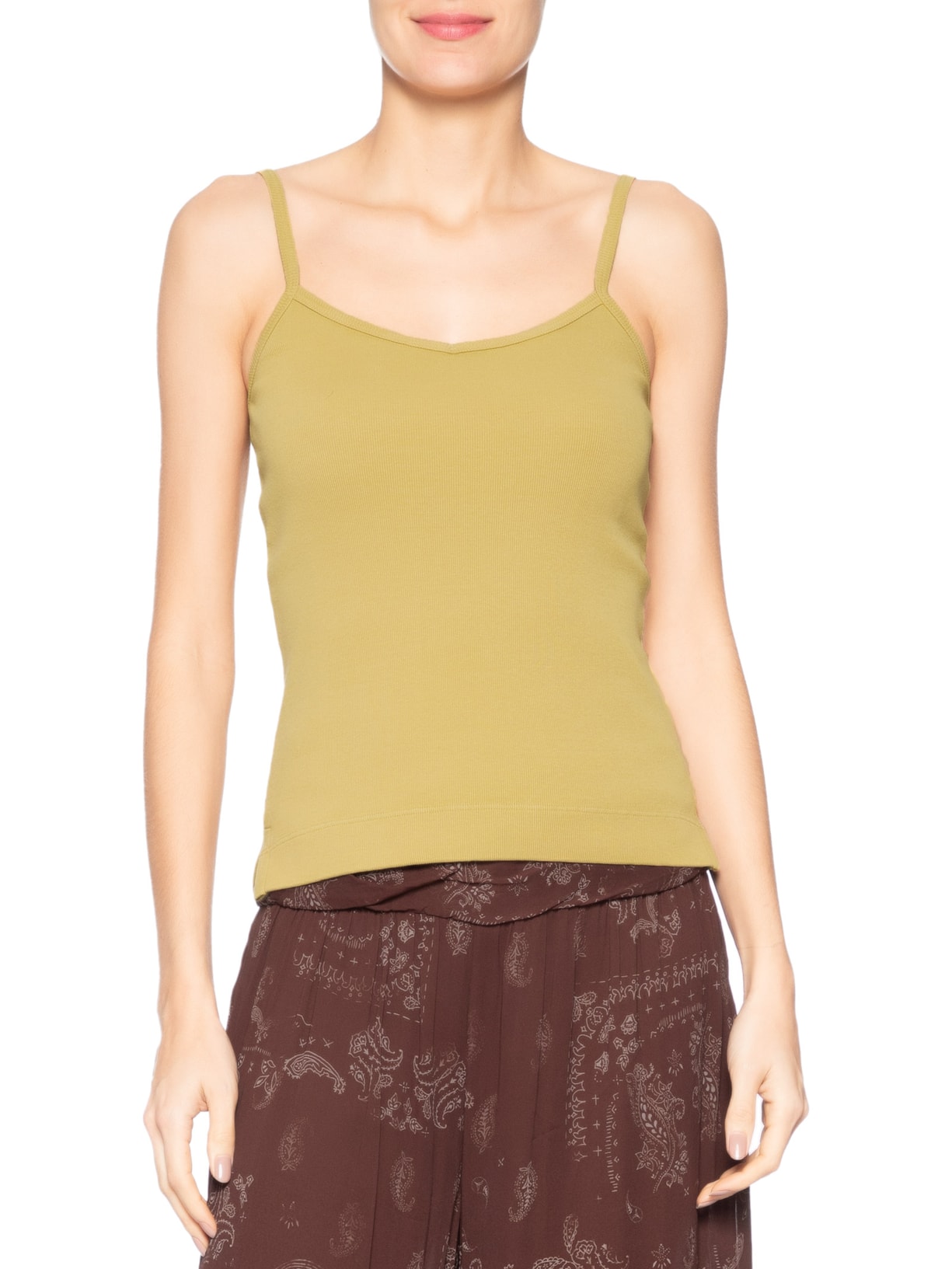 Regata Feminina Basic Alça Fina Bege Animale Jeans