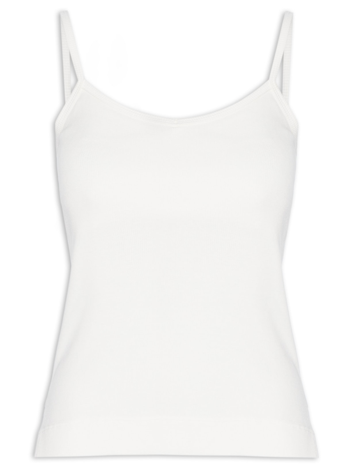 Regata Feminina Basic Alça Fina Branco Animale Jeans