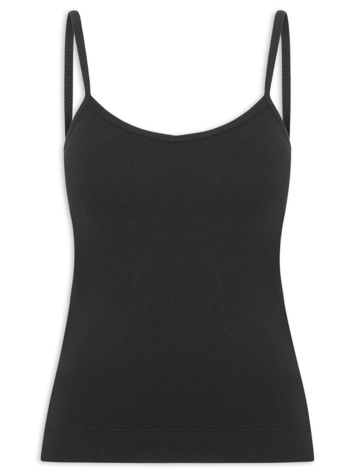 Regata Feminina Basic Alça Fina - Preto
