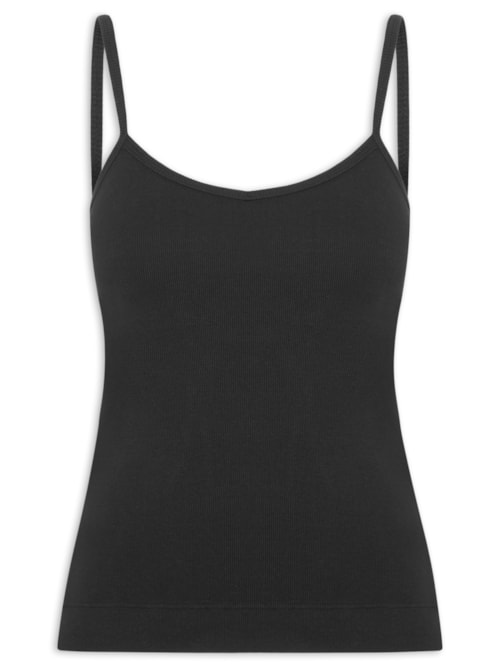 Regata Feminina Basic Alça Fina - Preto