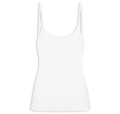 Regata Feminina Básica Alcinha Com Bojo - Branco