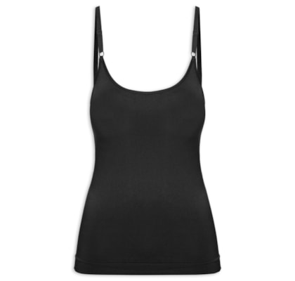 Regata Feminina Básica Alcinha Com Bojo - Preto
