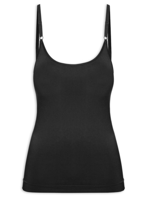 Regata Feminina Básica Alcinha Com Bojo - Preto