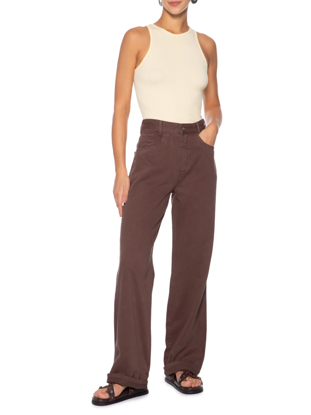 Regata Feminina Básica Canelada Amarelo Basiq