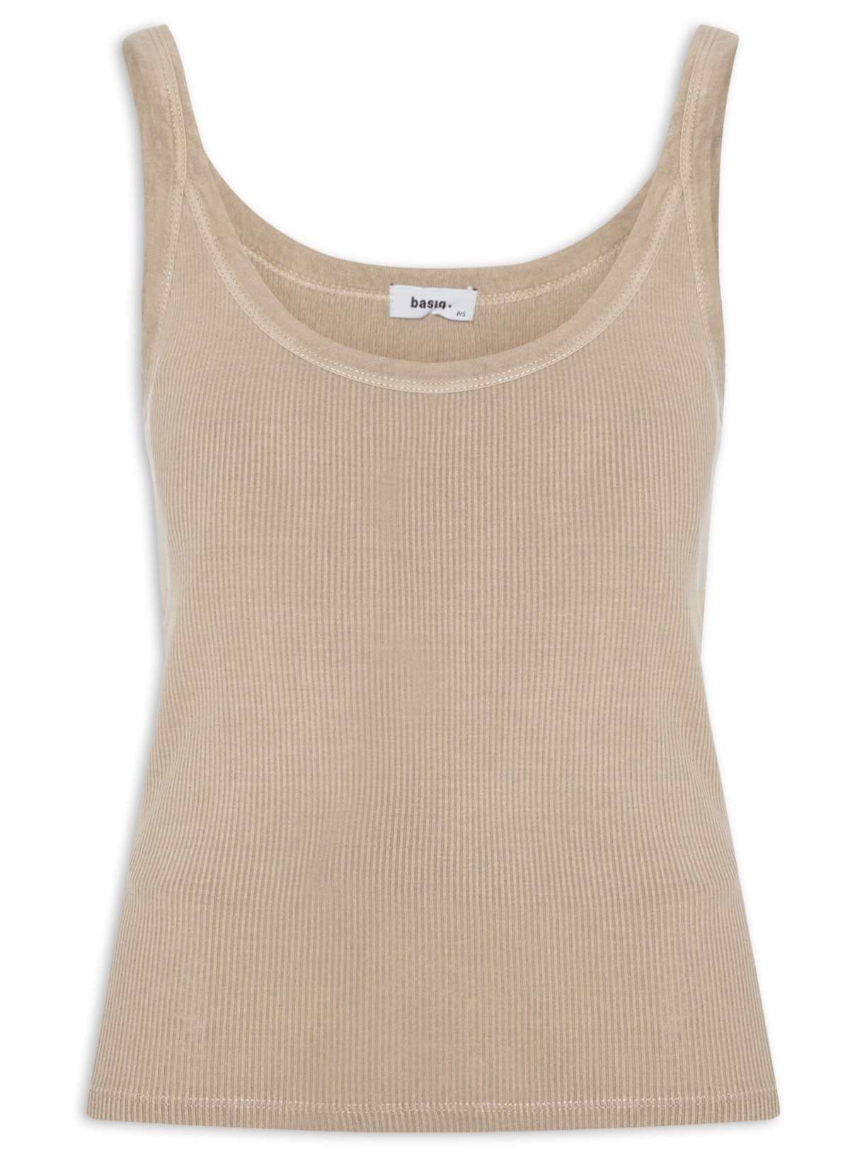 Regata Feminina Básica Canelada - Bege