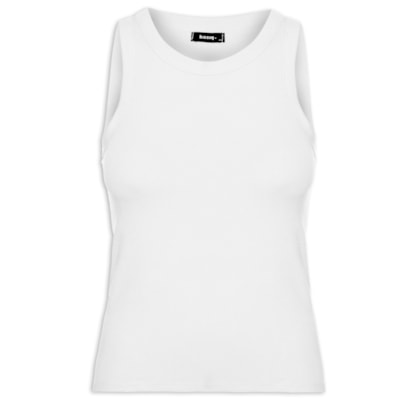 Regata Feminina Básica Canelada - Branco