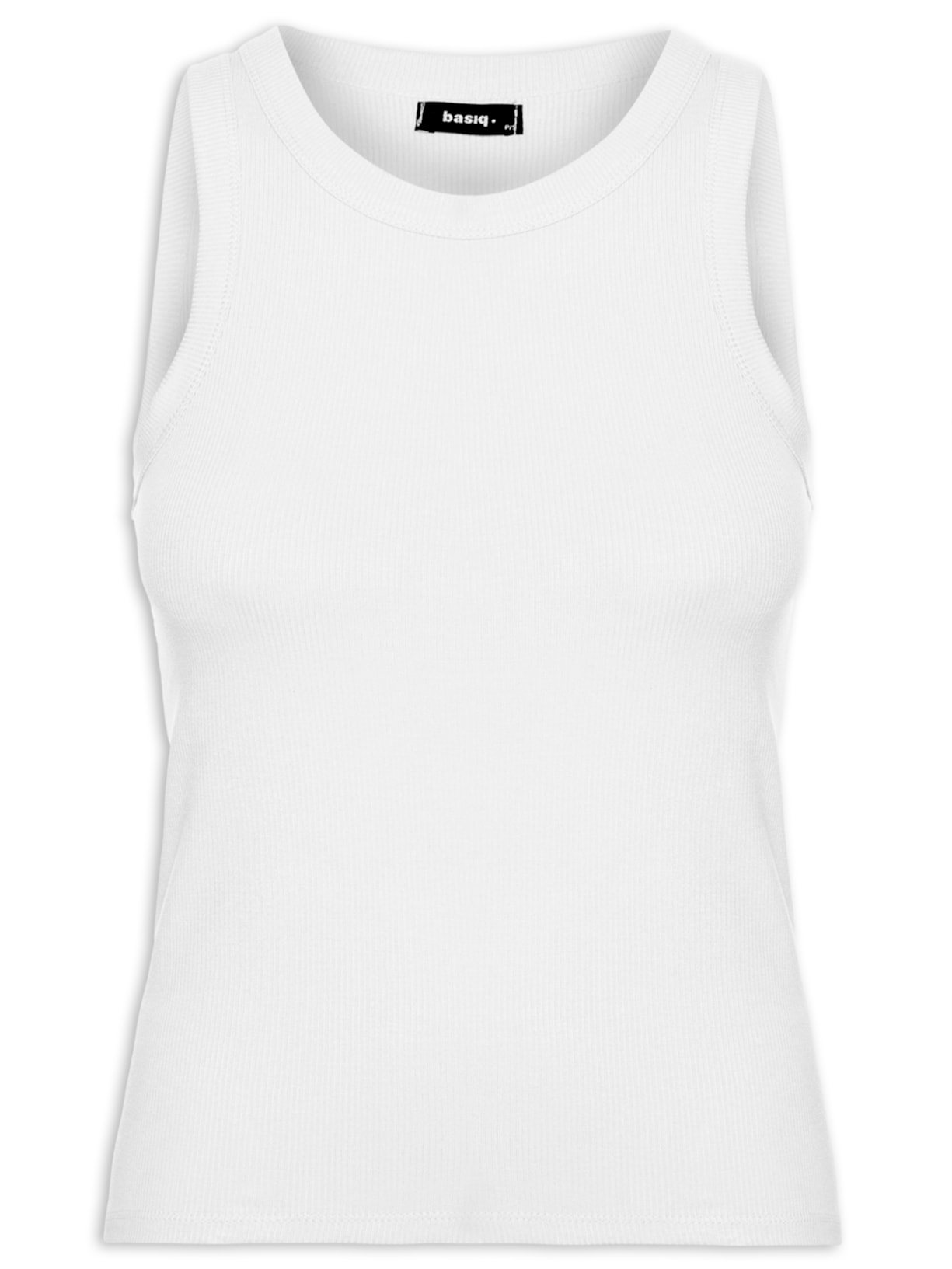 Regata Feminina Básica Canelada - Branco