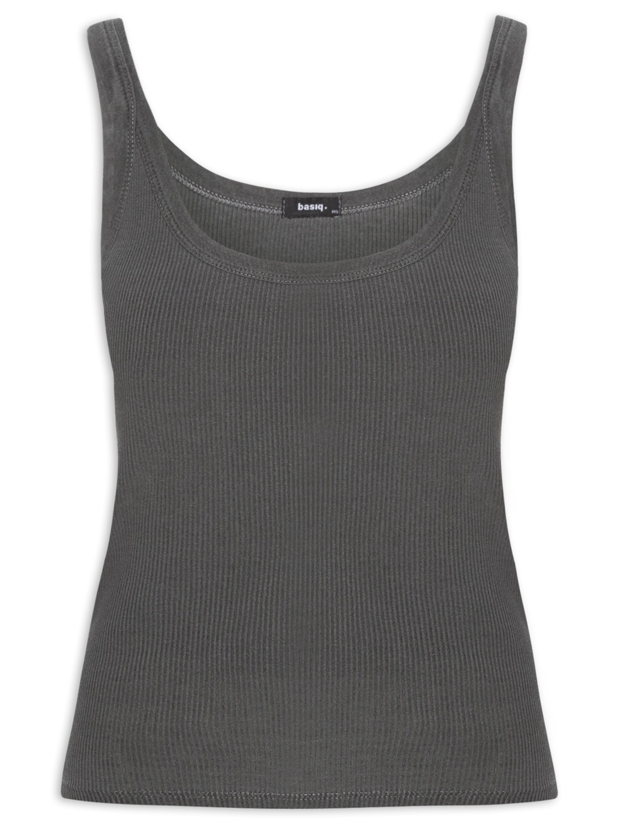 Regata Feminina Básica Canelada - Cinza