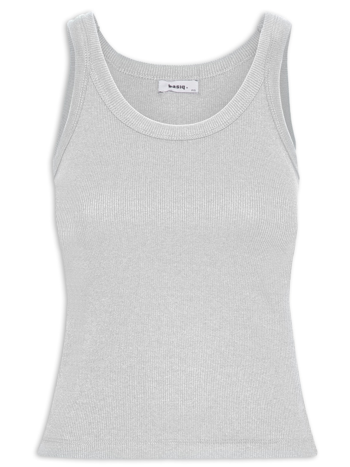 Regata Feminina Básica Canelada - Cinza