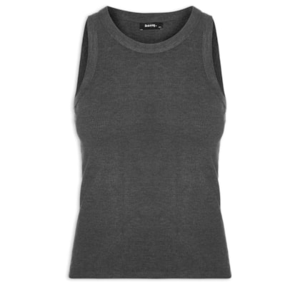 Regata Feminina Básica Canelada - Cinza