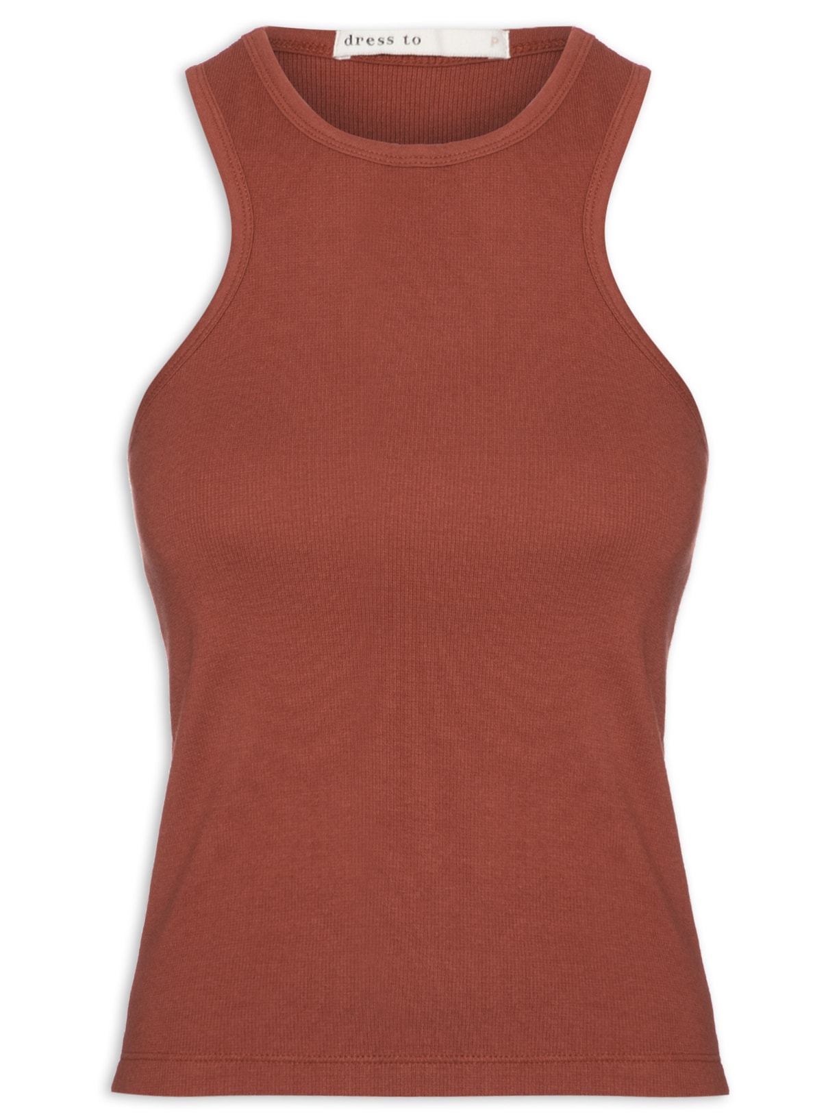 Regata Feminina Básica Canelada - Marrom