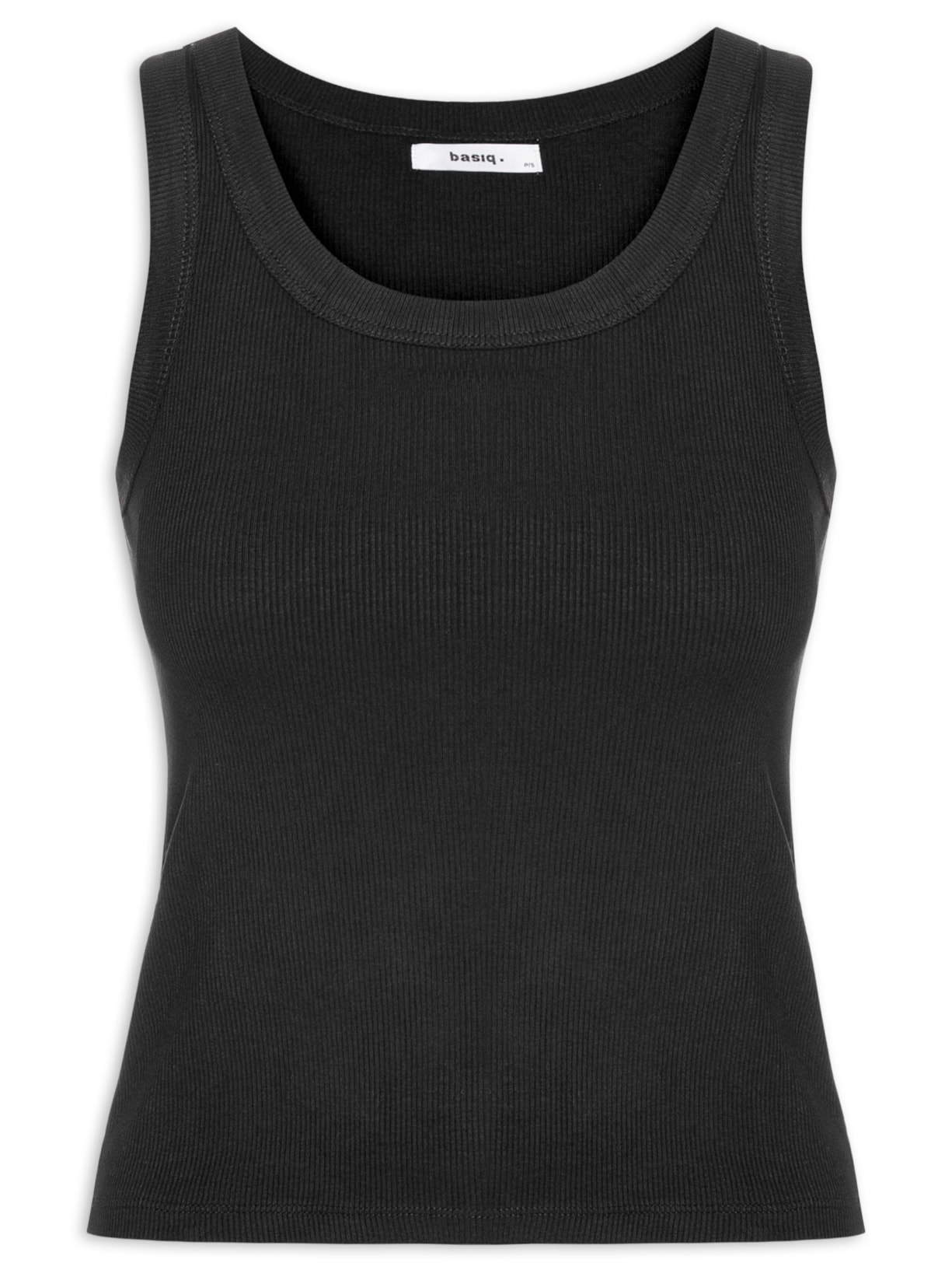 Regata Feminina Básica Canelada - Preto