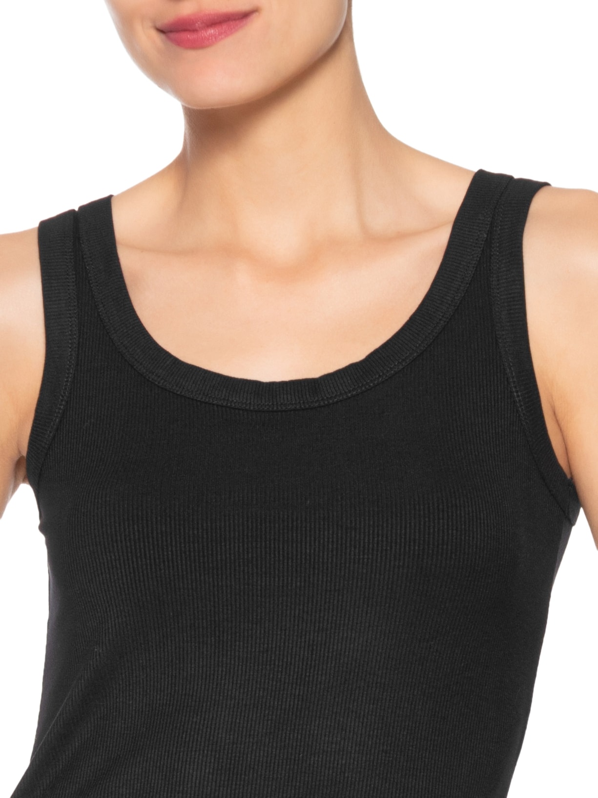 Regata Feminina Básica Canelada Preto Basiq