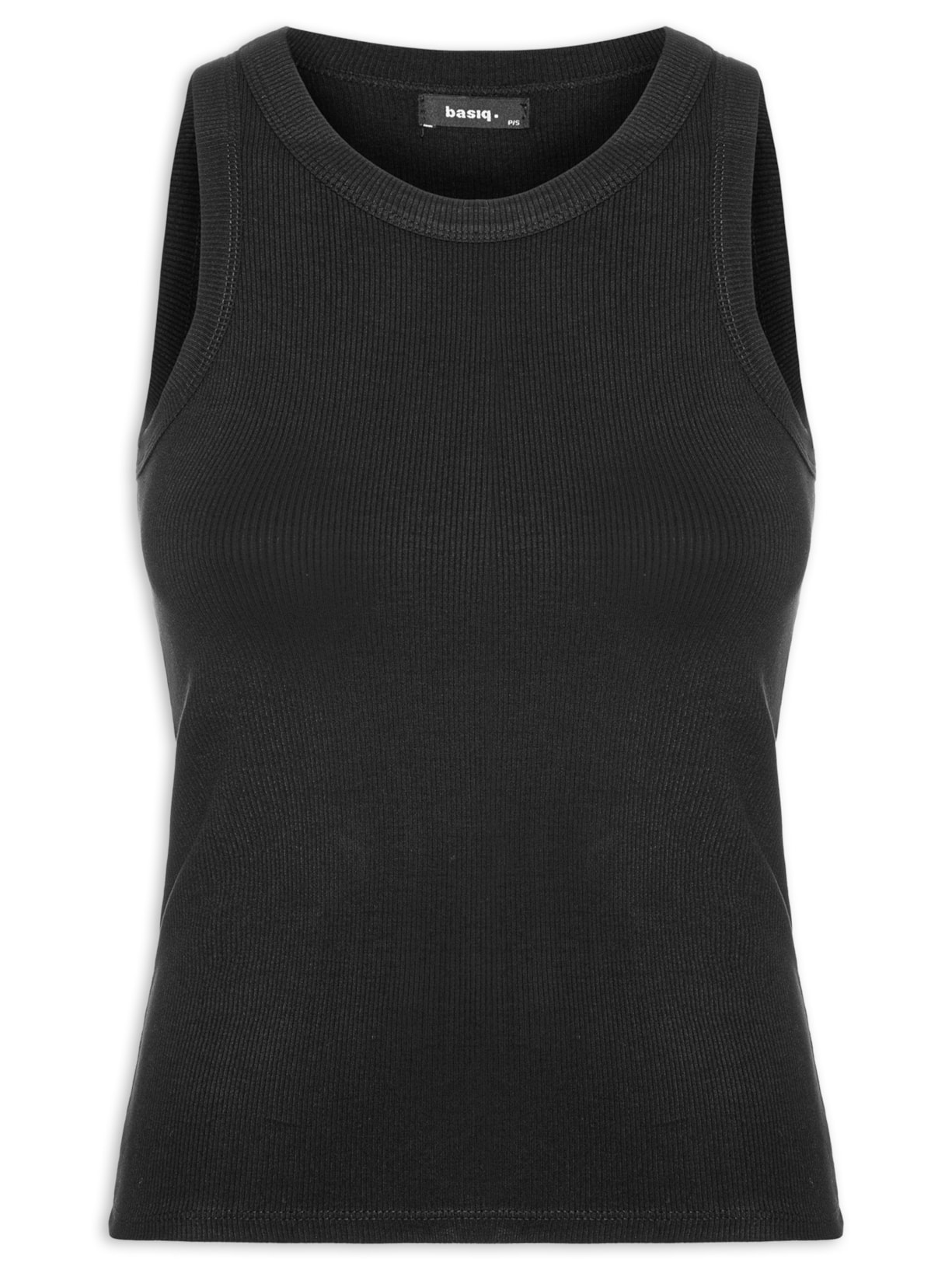 Regata Feminina Básica Canelada - Preto