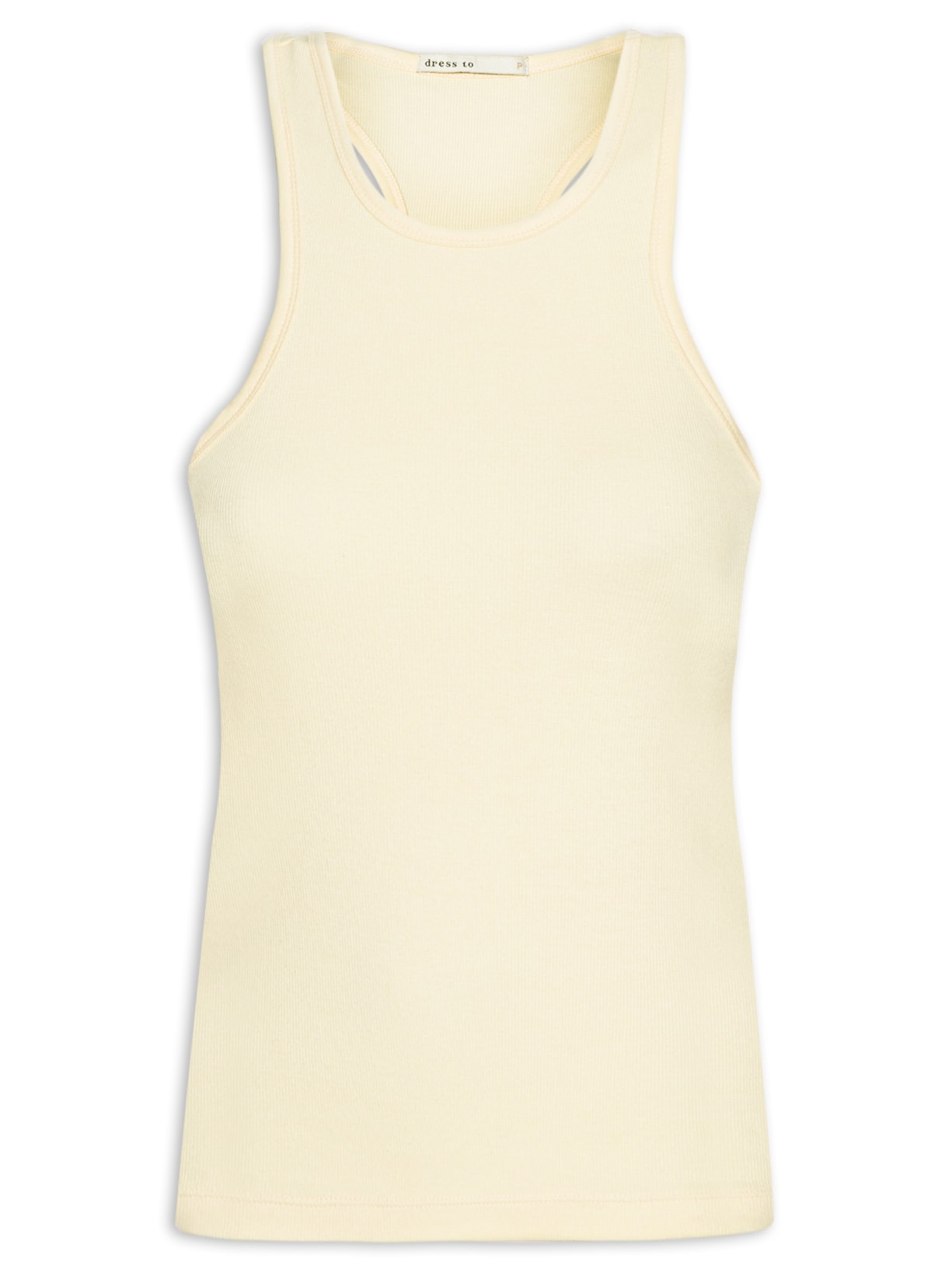 Regata Feminina Básica Canelado Bege Dress To