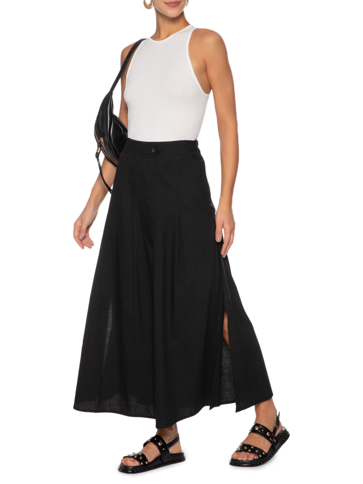 Regata Feminina Básica Poliamida Branco Basiq