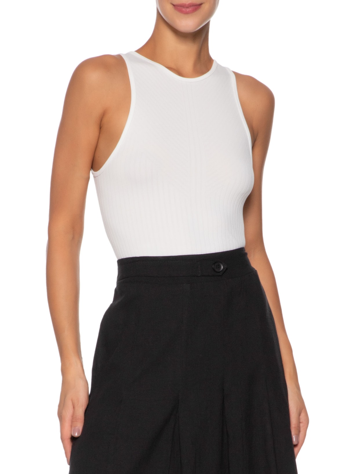 Regata Feminina Básica Poliamida Branco Basiq