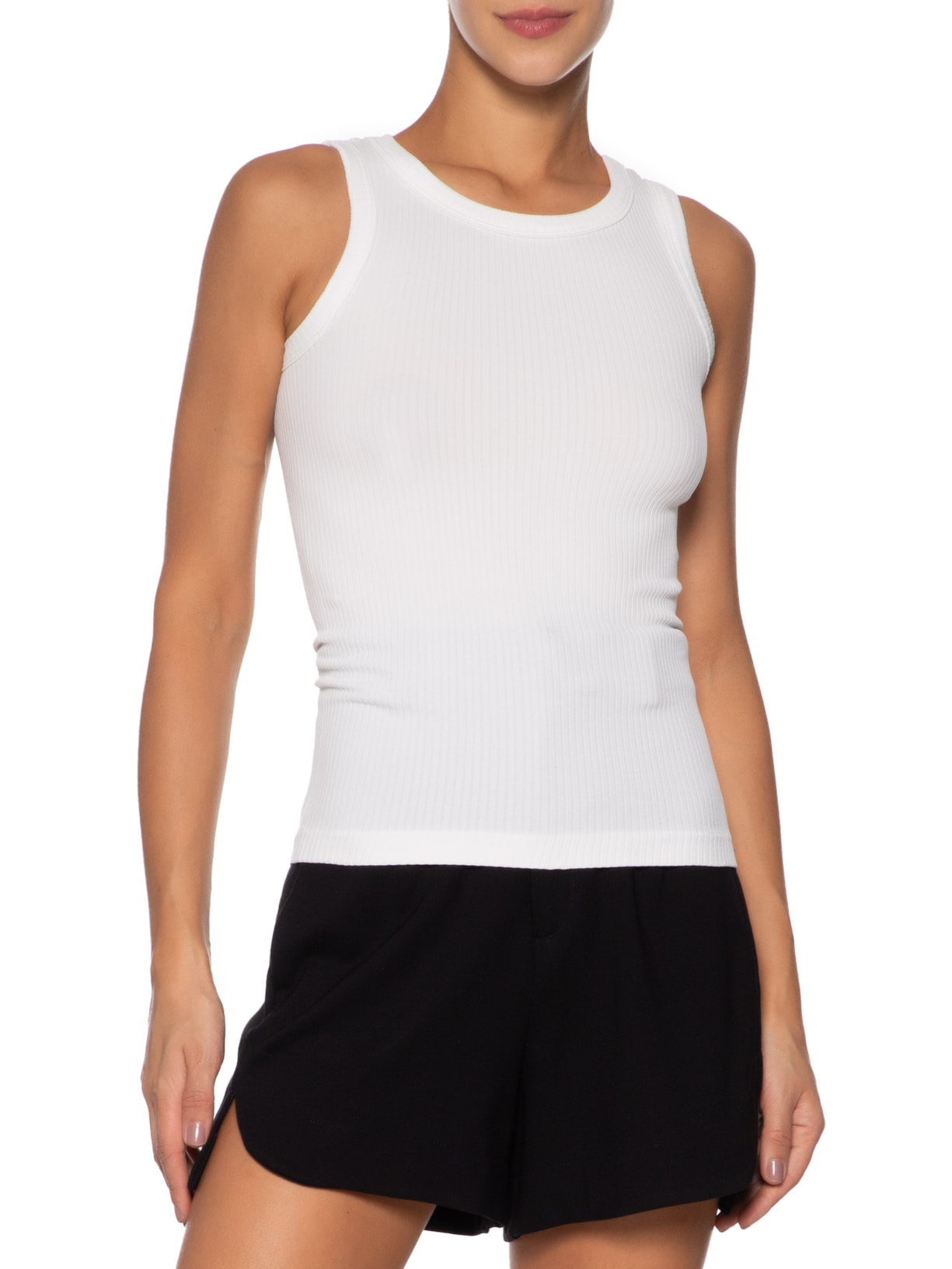 Regata Feminina Básica Poliamida Branco Basiq