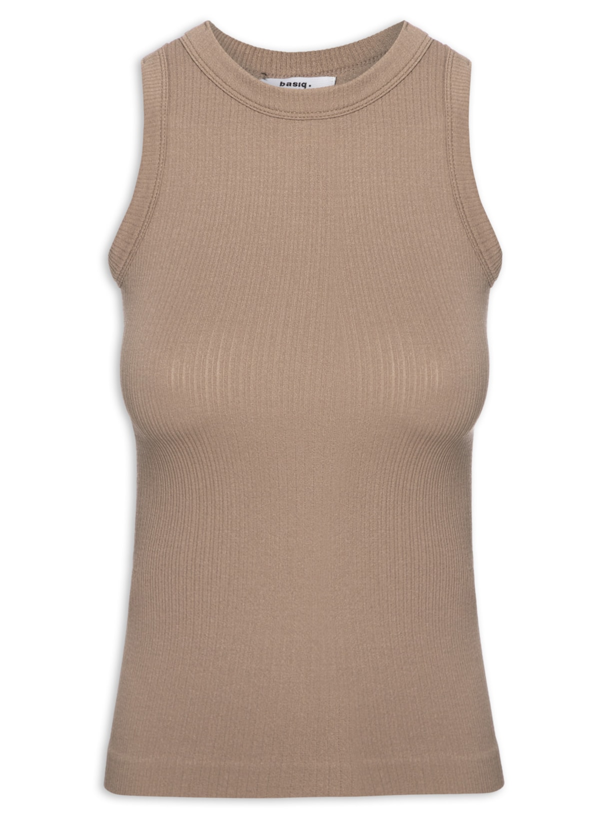 Regata Feminina Básica Poliamida Marrom Basiq