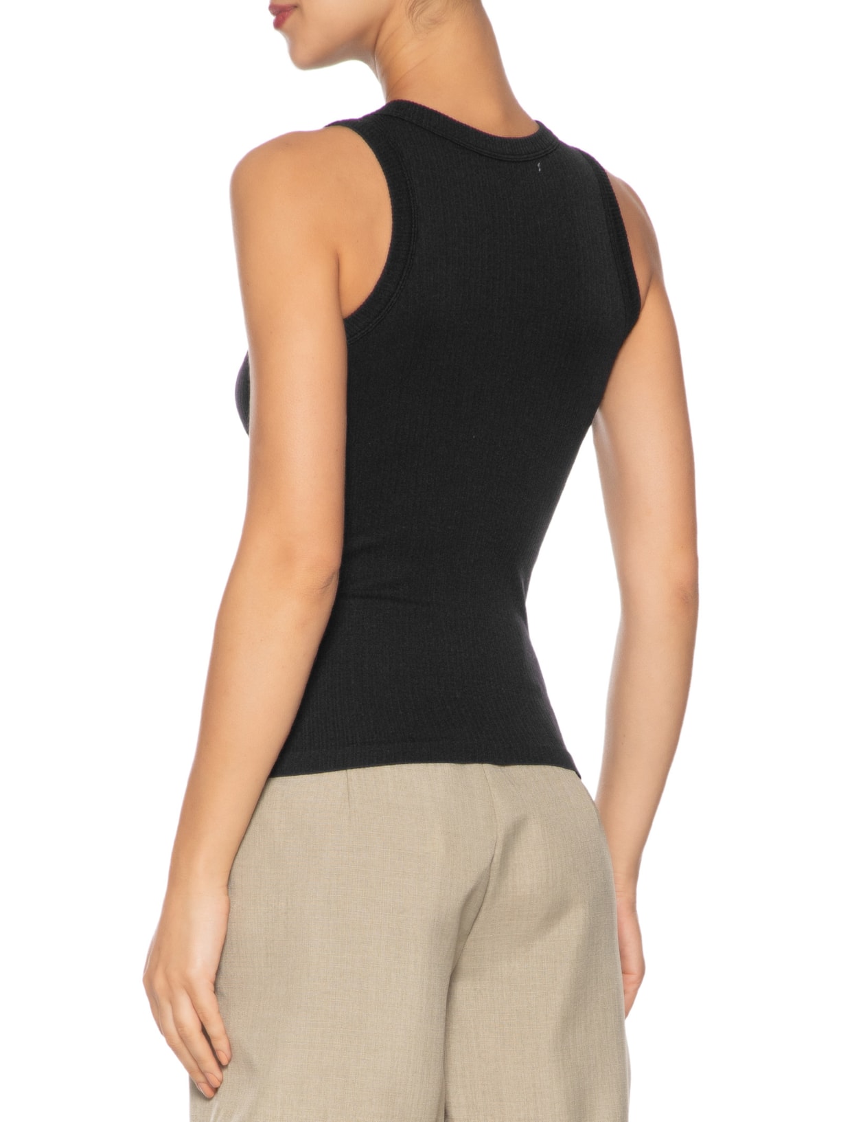 Regata Feminina Básica Poliamida Preto  Basiq