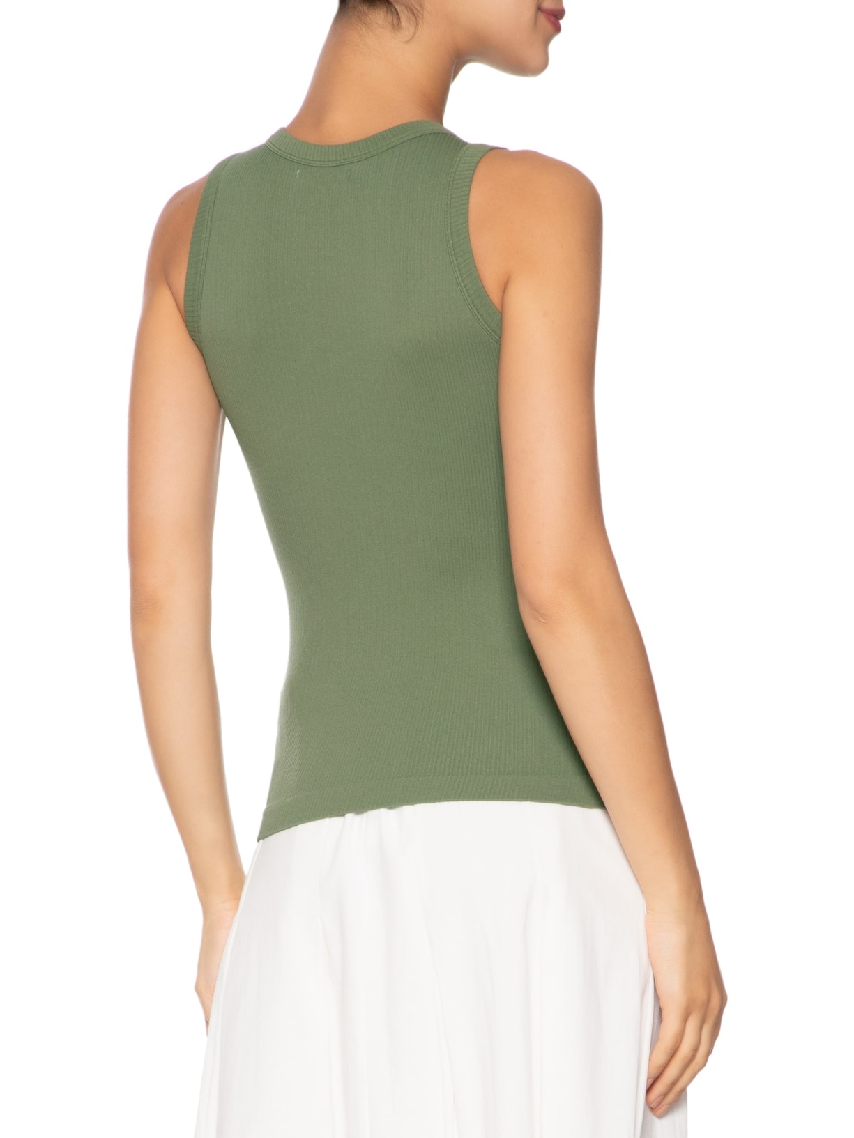 Regata Feminina Básica Poliamida Verde Basiq