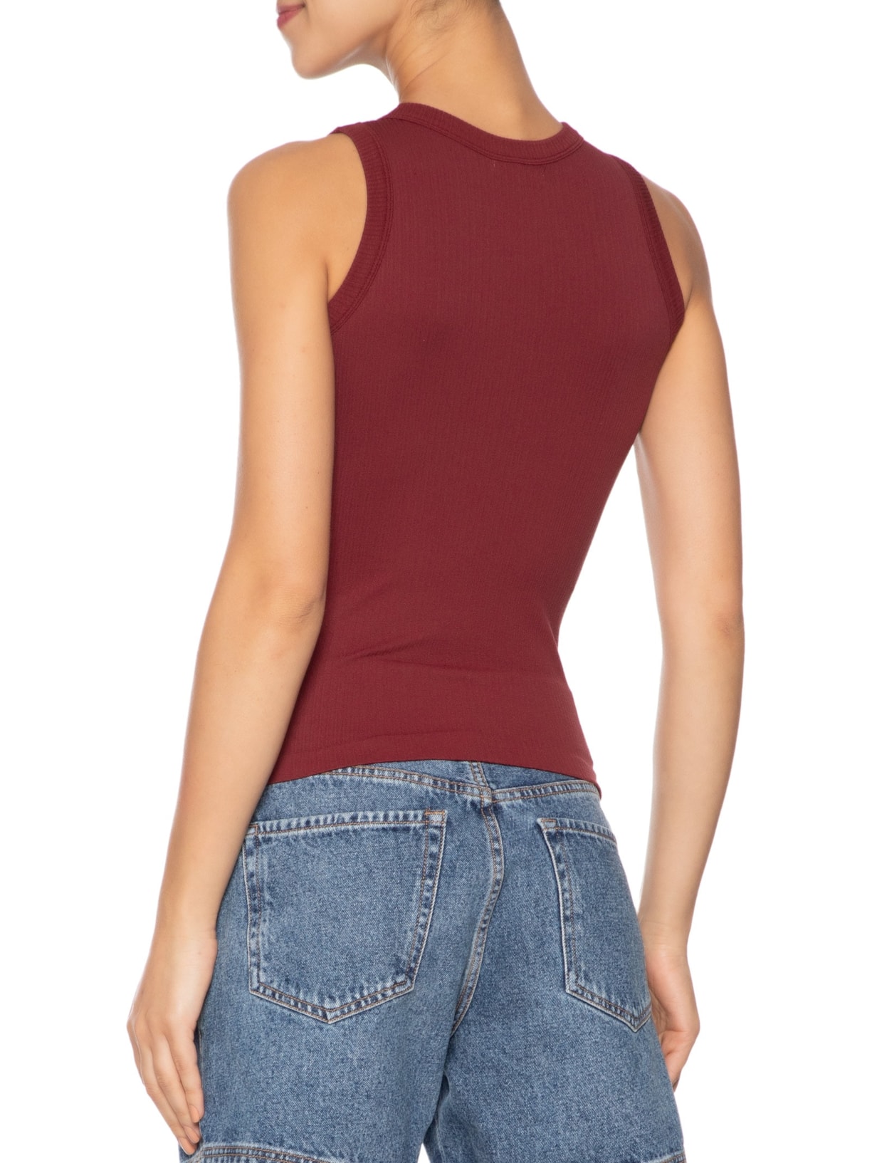 Regata Feminina Básica Poliamida Vinho Basiq