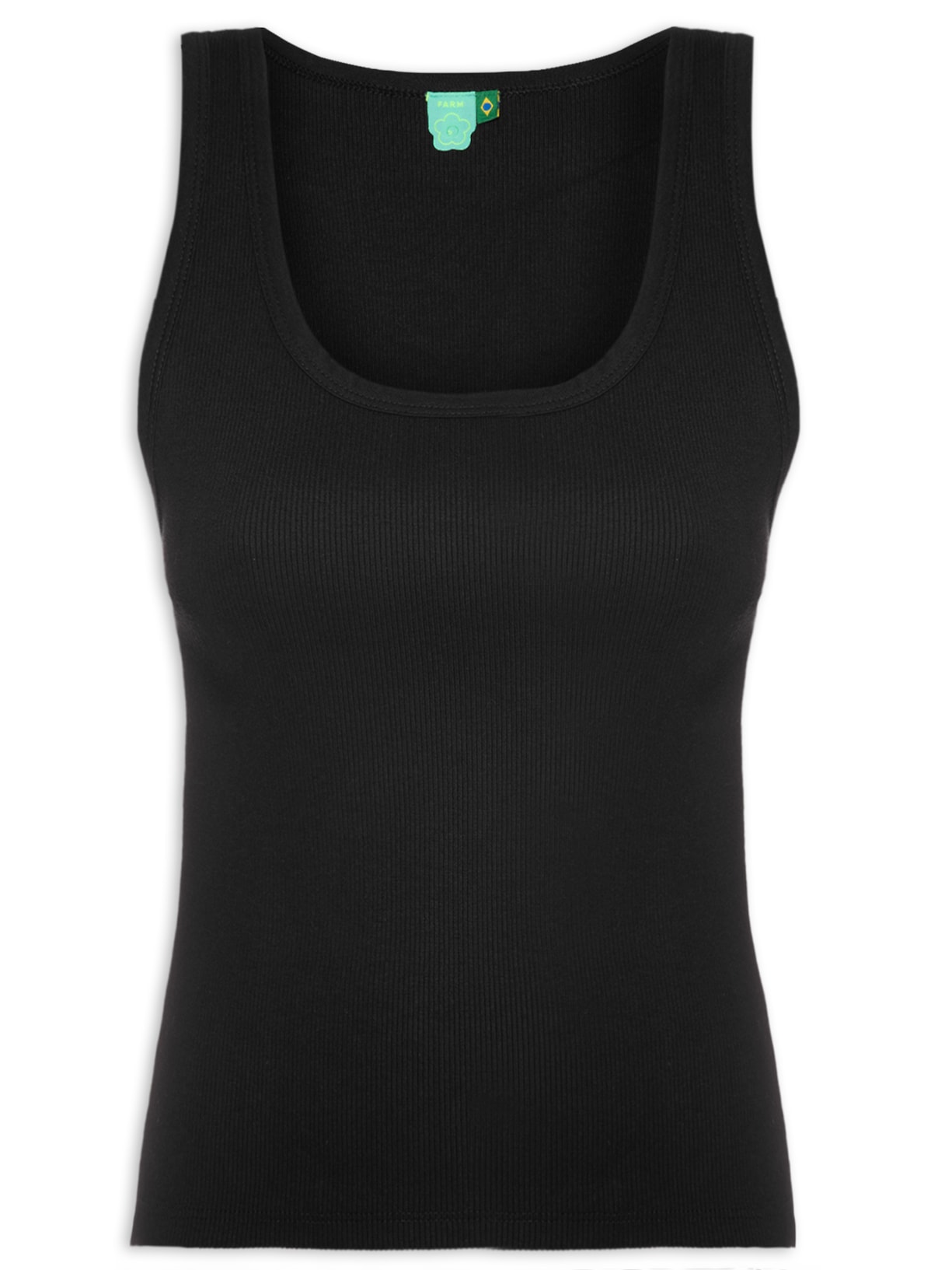 Regata Feminina Básica Rib - Preto