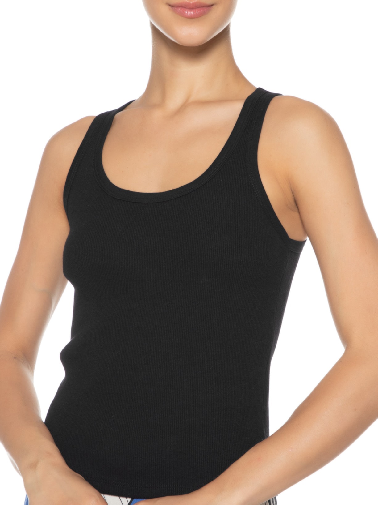 Regata Feminina Básica Ribana Preto Farm