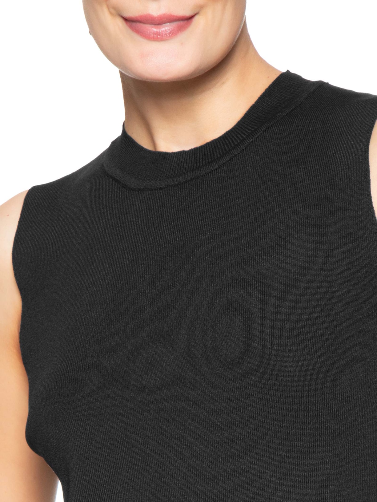 Regata Feminina Bicolor Em Tricot Preto Market 33