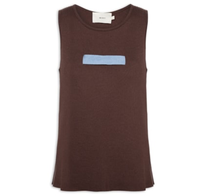 Regata Feminina Bobina Tricot - Marrom