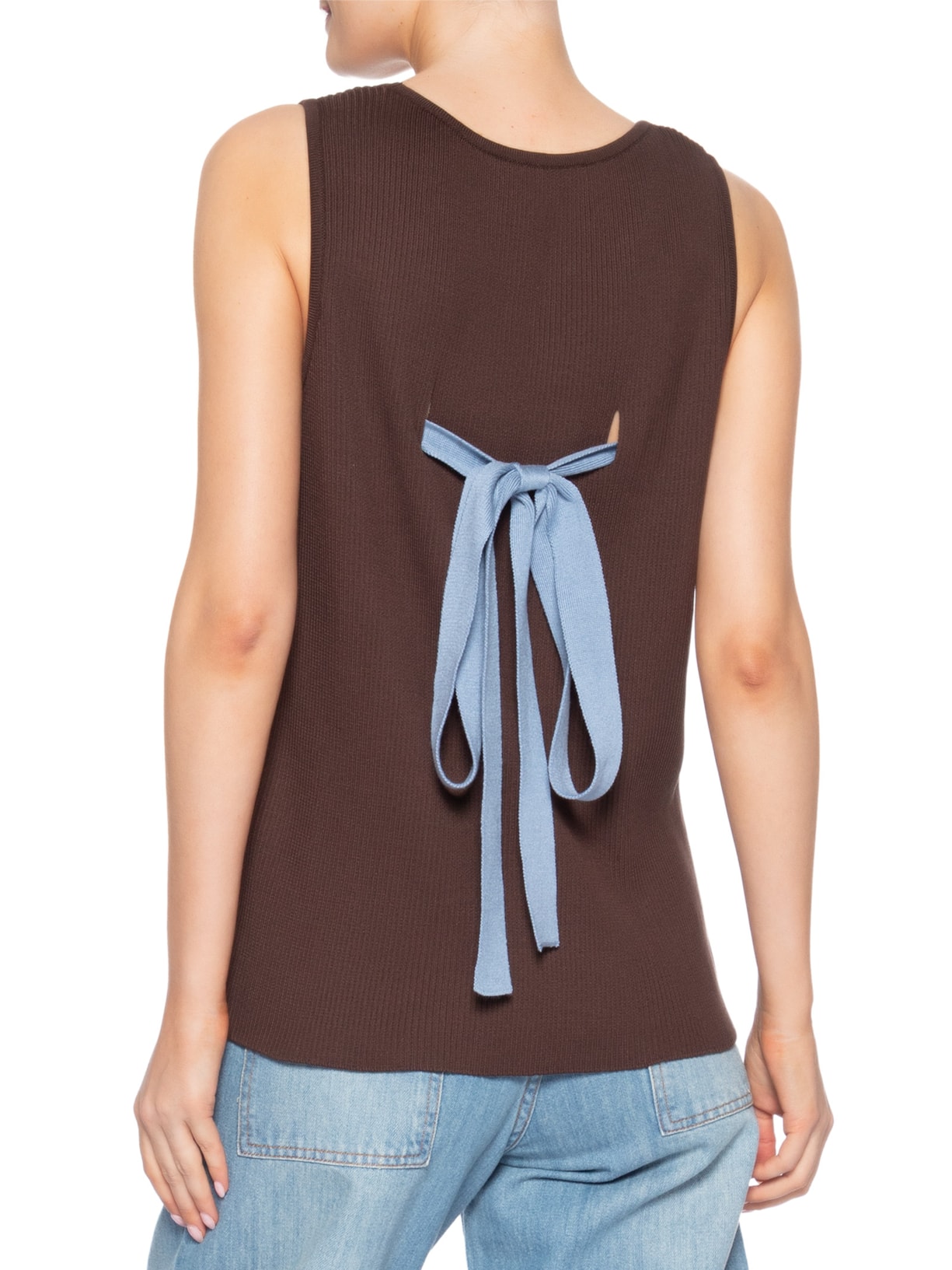 Regata Feminina Bobina Tricot Marrom Misci