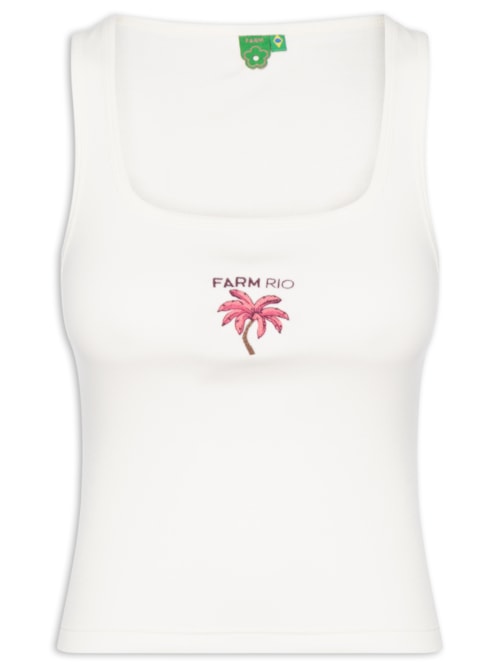 Regata Feminina Bordada Coqueiro – Branco