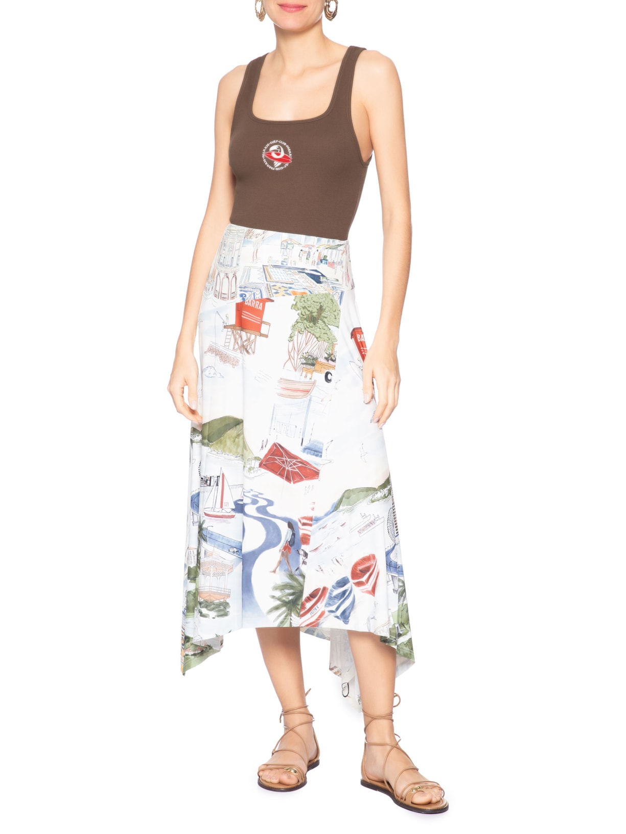 Regata Feminina Bordada Surf Tucano – Marrom Farm