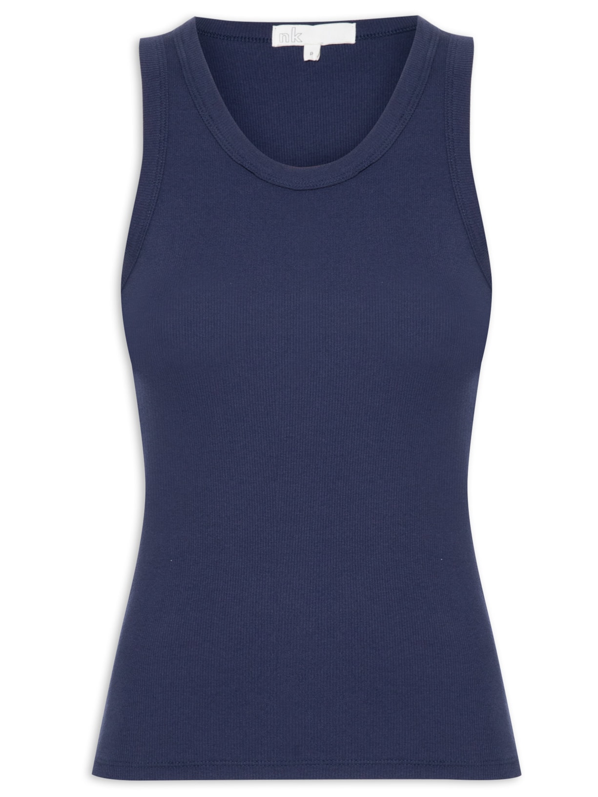 Regata Feminina Bordado Canelado Sarah - Azul