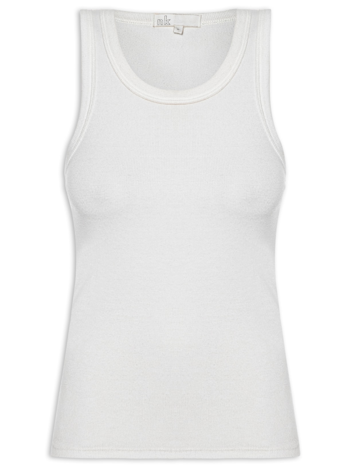 Regata Feminina Bordado Canelado Sarah - Branco