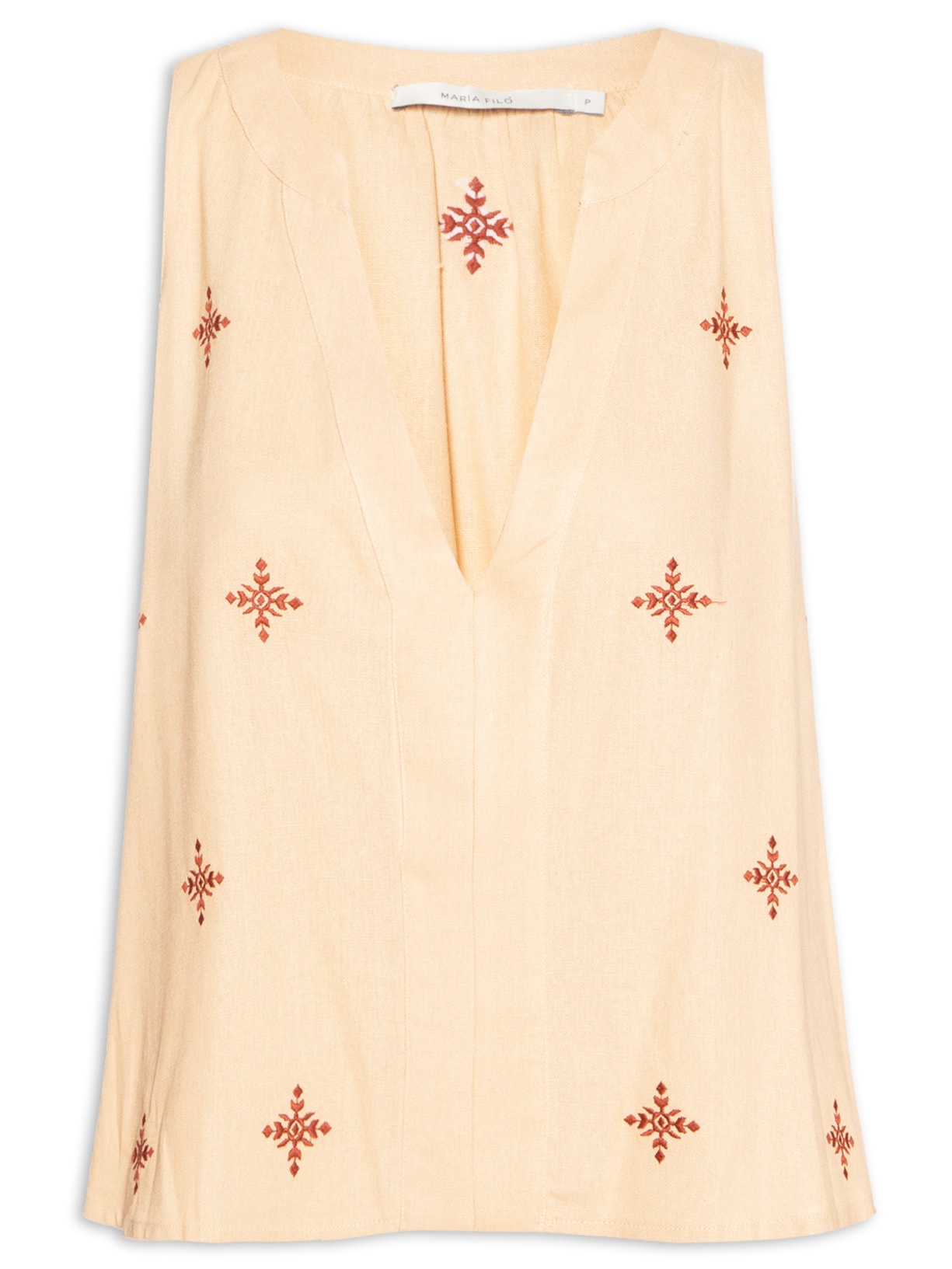 Regata Feminina Bordado Kamy - Bege