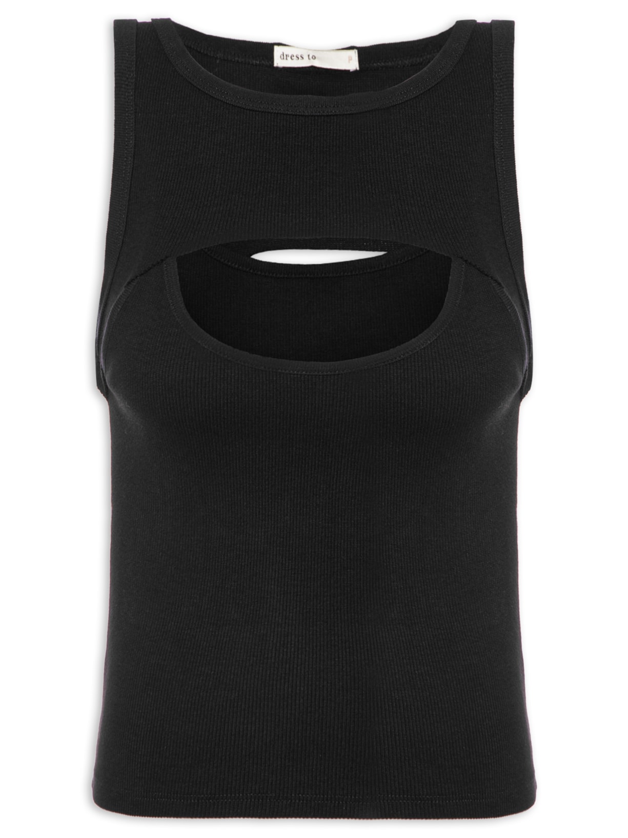 Regata Feminina Busto Vazado - Preto