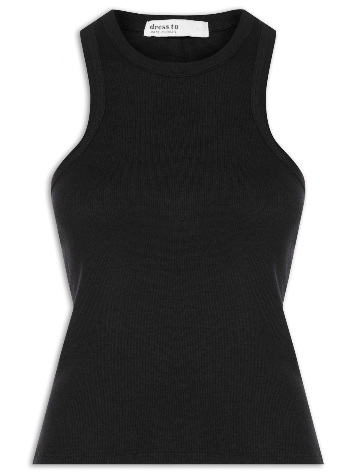 Regata Feminina Canelada Básica - Preto