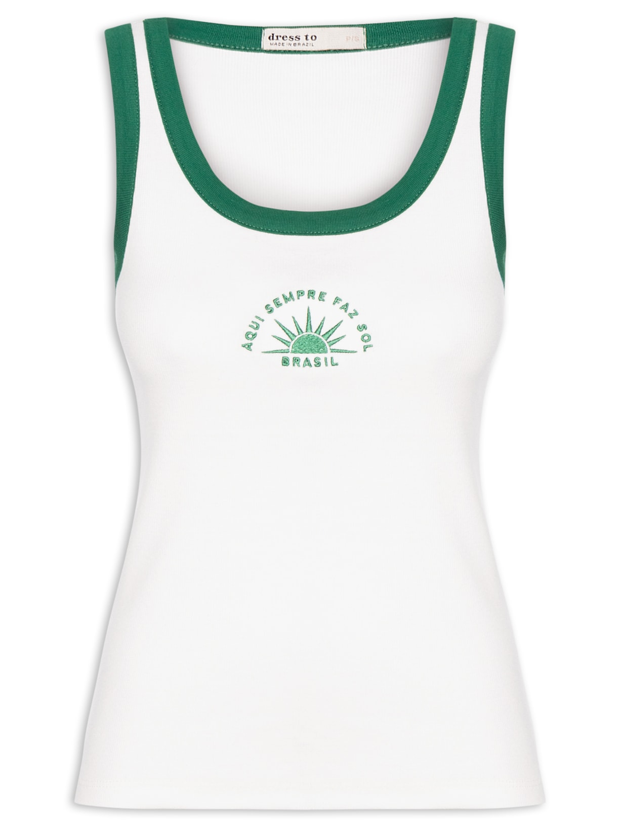 Regata Feminina Canelada Brasil Branco Dress To