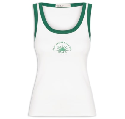 Regata Feminina Canelada Brasil - Branco