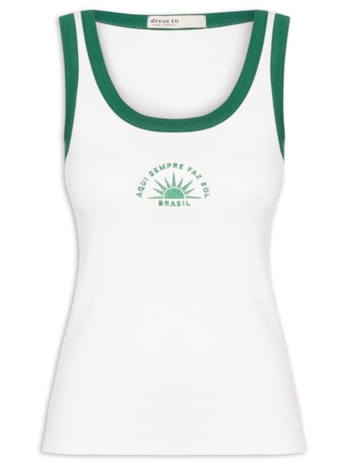 Regata Feminina Canelada Brasil - Branco