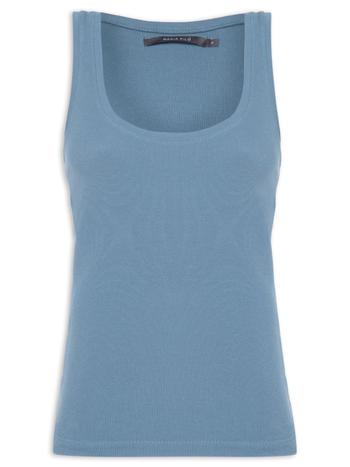 Regata Feminina Canelada Decote Profundo - Azul