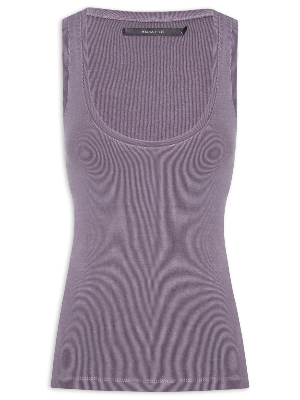 Regata Feminina Canelada Decote Profundo - Roxo