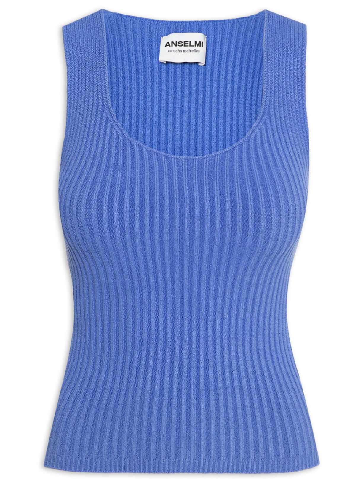 Regata Feminina Canelada Decote U - Azul