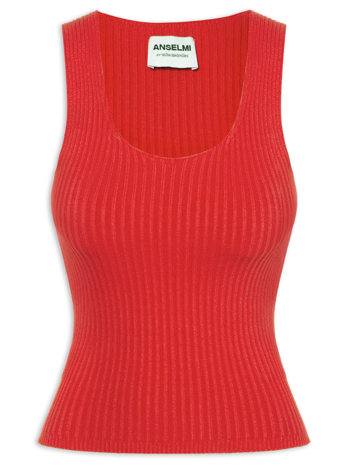 Regata Feminina Canelada Decote U - Vermelho