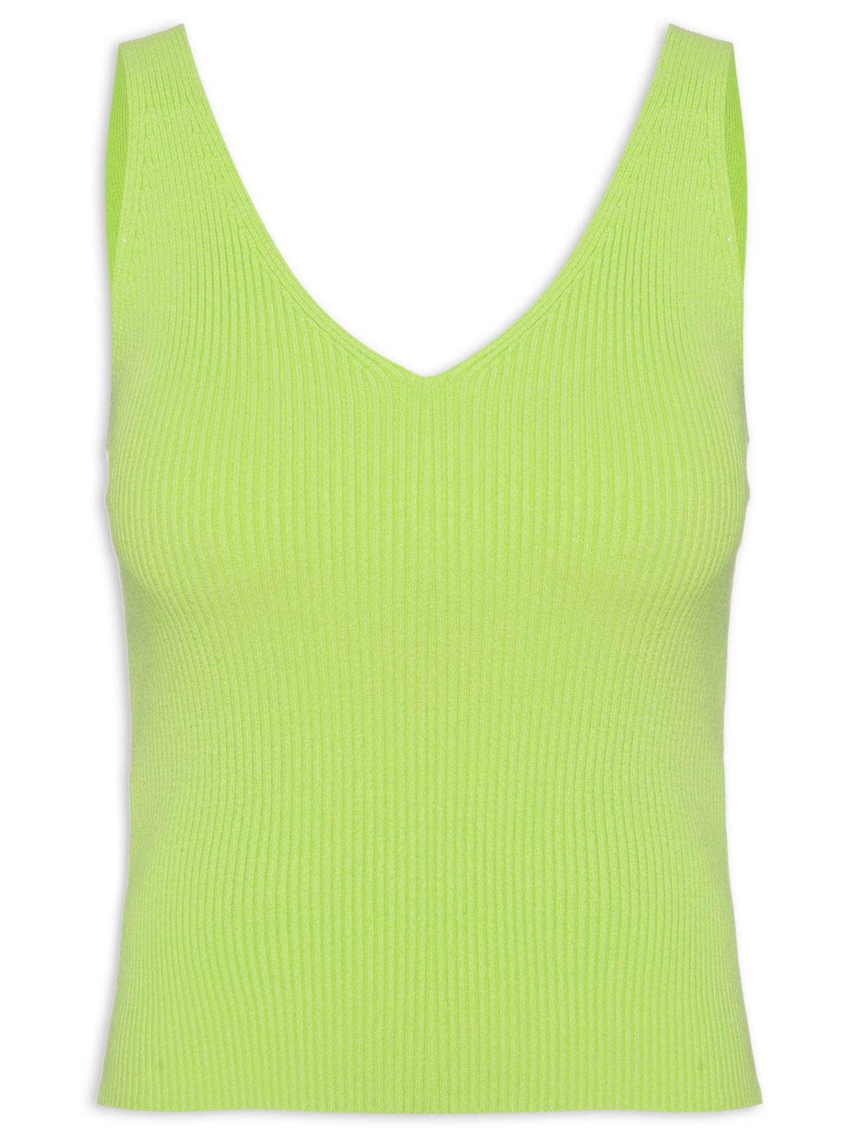 Regata Feminina Canelada Decote V - Verde