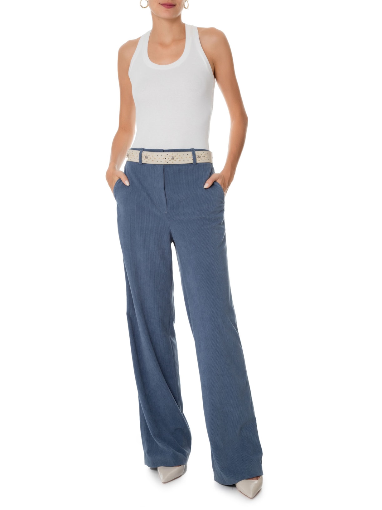 Regata Feminina Canelada Fabia Branco Nk