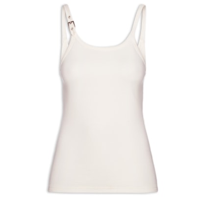 Regata Feminina Canelada Fivela Sam - Branco