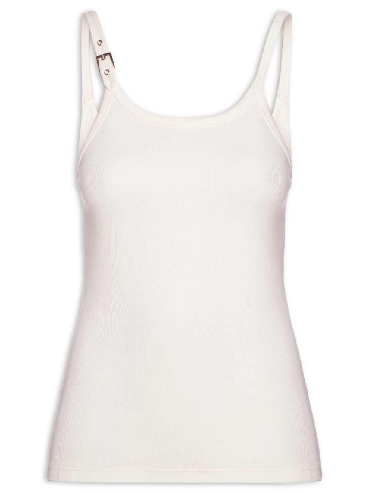 Regata Feminina Canelada Fivela Sam - Branco